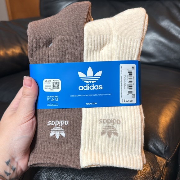 Adidas Trefoil Crew Socks 6 Pairs - Picture 8 of 9